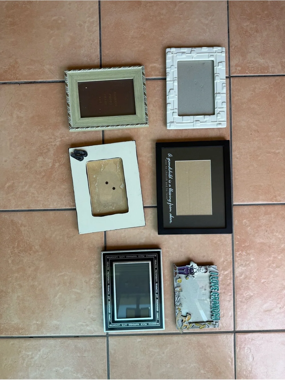 Assorted Decorative Photo Frames - White, Black, Cream & Silver Accents